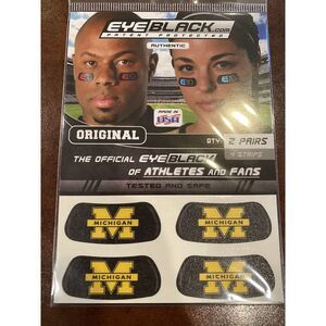 2 Pair Michigan Wolverines Block Logo eye black Football‎  New NCAA Fan Gear